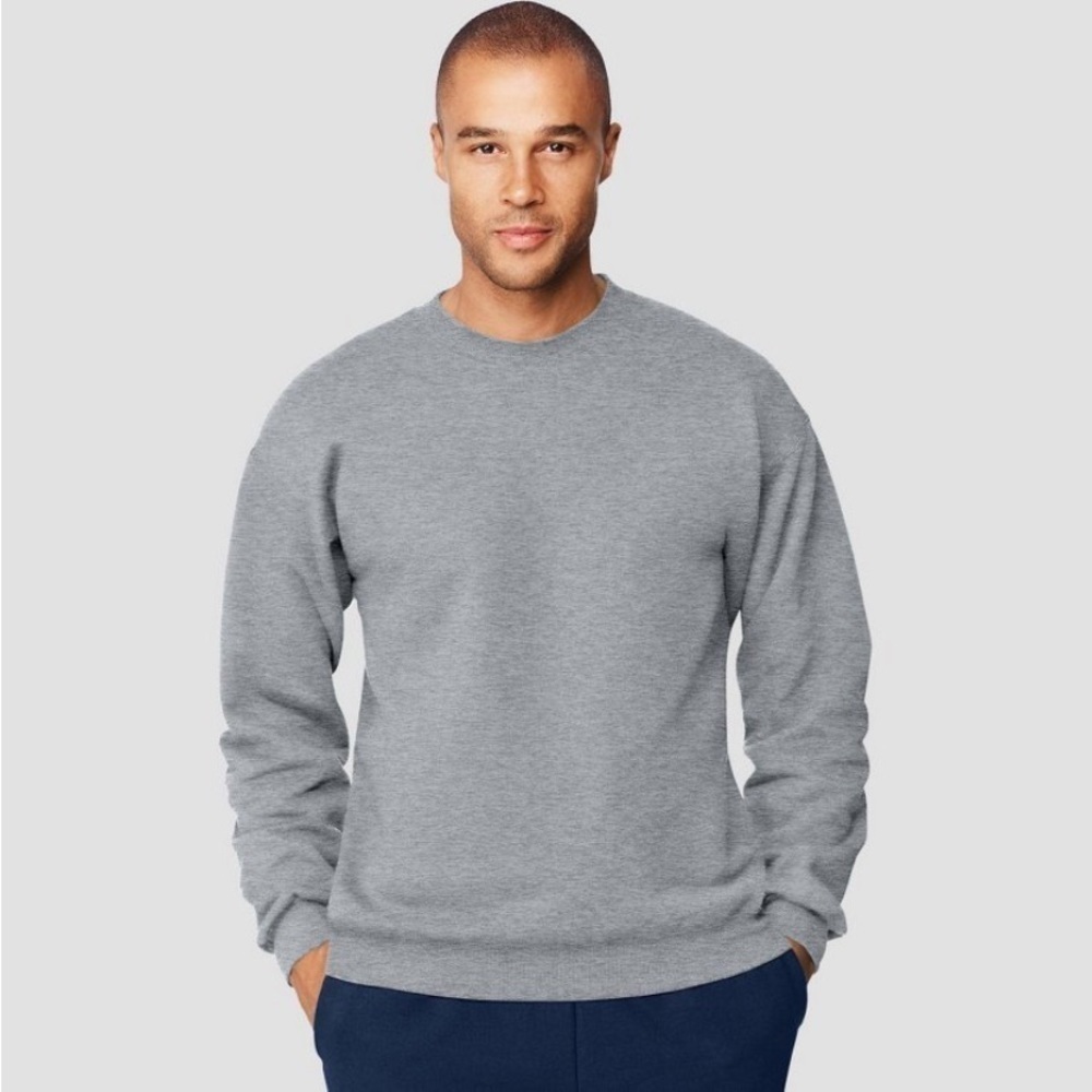 Hanes ultimate cotton light gray crewneck sweatshirt nwot
